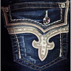 Women's Dark Wash Ankle Skinny Rock Revival Jeans "Kai" Tag Size: 31 Inseam: 29